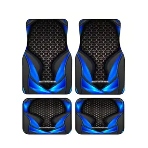 4pcs Universal Car Floor Mats, Thickened Printed Design, Blue Speaker Style, Fits Most Cars, Tesla, Suvs, Elegant Interior Decor, Car Accessories, Perfect Gift