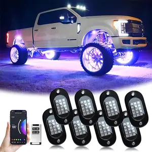 RGB APP Control Car Underglow Light Kit, LED Underglow Light Kit, High Brightness Neon Rock Light Kit, Car Footwell Light Kit, Led Car Lights for Jeep Off-road RZR SUV ATV UTV