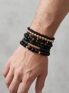 7 pieces of vacation style stacked retro bracelet with fashionable elastic bead crystal and rice bead bracelets