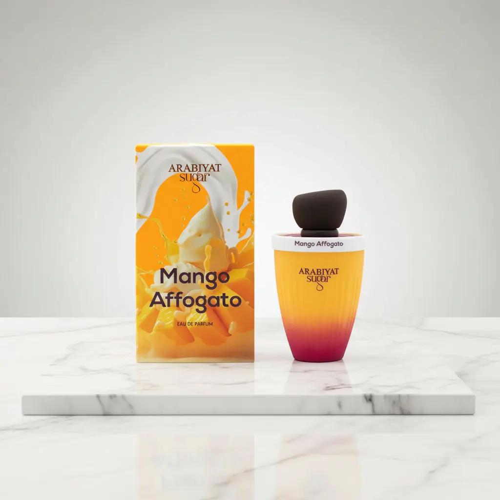 Arabiyat Mango Affogato Eau de Parfum - Unisex Spicy Gourmand & Aromatic Fruity Fragrance with Mango, Nutmeg, Leather Notes, 3.4 fl oz/100 ml sohochic