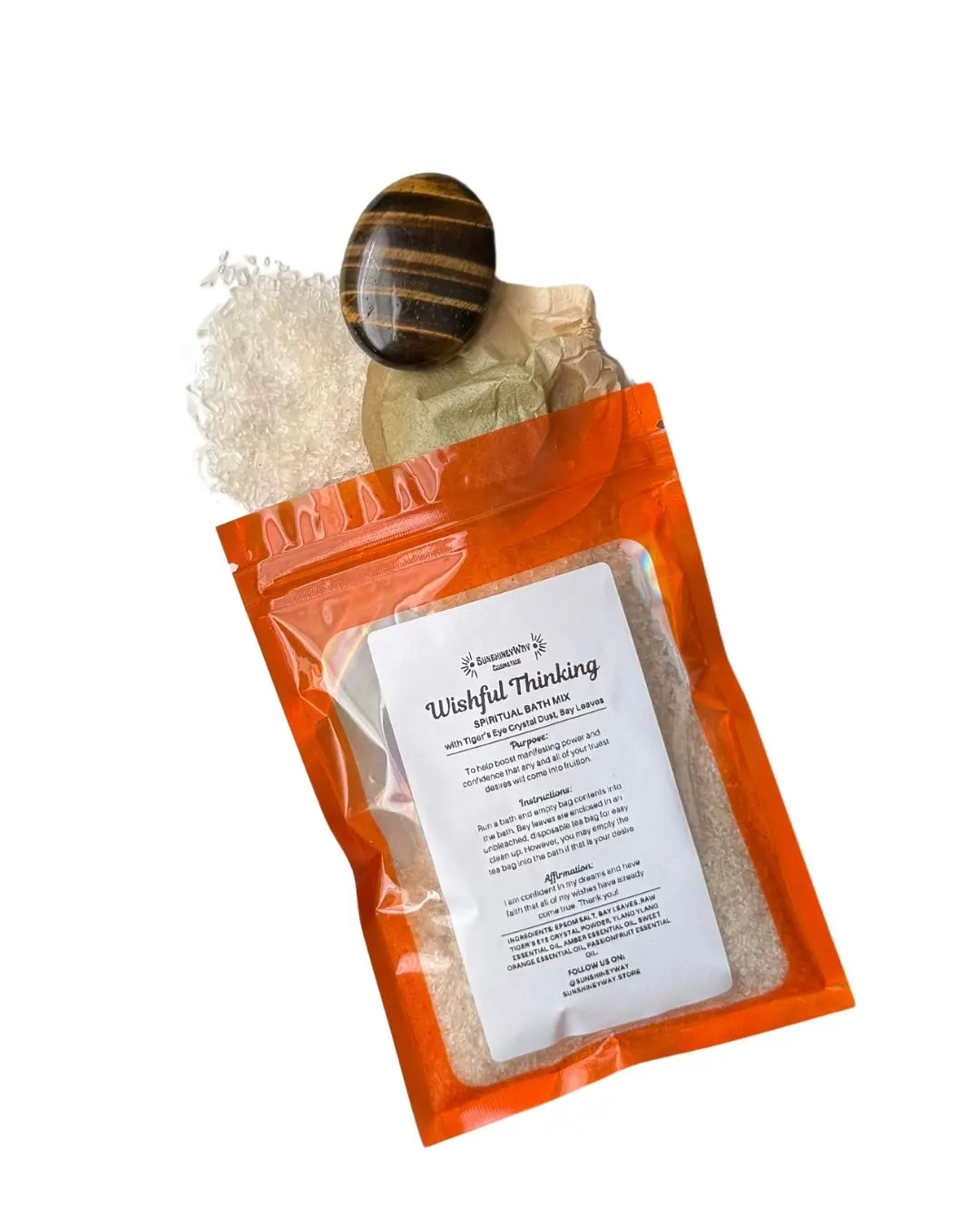 Wishful Thinking Spiritual Bath Mix - Epsom Salt Base Body Care Blend with Bay Leaves, Warm Aroma & Minerals for Relaxing Bath, Shower Rituals