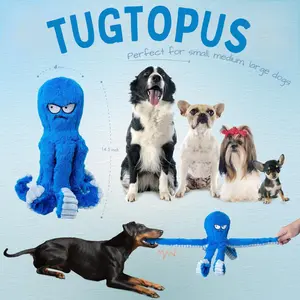 Tugtopus Dog Tug Toy puppy essential squeaky pet plush toys