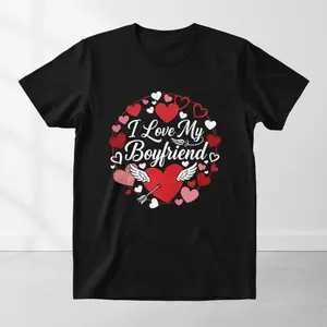 Heart My BF Cotton T-Shirt - Valentine’s Day Gift for Him