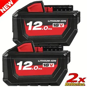 12.0Ah M18 Lithium-ion Replacement For Milwaukee Battery Compatible With Milwaukee M18 Battery 48-11-1812 48-11-1850 48-11-1852 48-11-1828 48-11-1862 For Cordless Power Tools Battery lithium-ion replacement