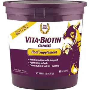 Vita Biotin Crumbles Horse Hoof Supplement, Biotin Supplement Supports Healthy Hoof Growth, Strong Walls, Prevents Cracks & Chipping, 3 lbs, 48-Day Supply