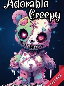 Adorable Creepy Coloring Book with Spooky Gothic Cute Kawaii Creatures Monsters and Animals for Adults and Teens: Easy Halloween Coloring Activity for Fun and Relaxation