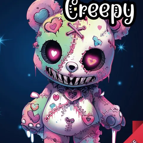 Creepy Kawaii Coloring Book for Adults - Fun, Engaging Gothic Cute Mix with Spooky Pages, Easy Gothic Creatures, Monsters, Animals, Easy Halloween Coloring Activity (English Relaxation Book)