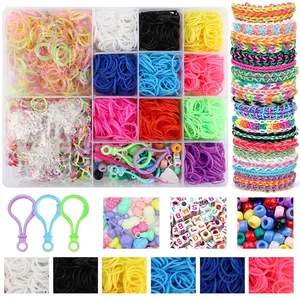 11-Grid Rubber Band Loom Bracelet Kit, Friendship Bracelet Making Set with Accessories, Birthday Gift Set for DIY Jewelry