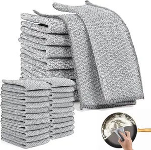 30 pcs Dish Rags, Multipurpose Wire Dishwashing Rags for Wet and Dry, Household Wire Dishclot Cleaning