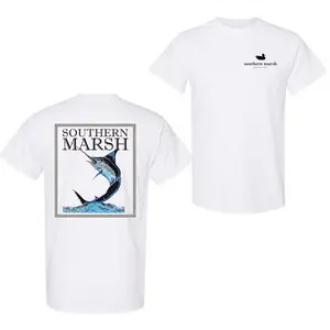Unisex Southern Marsh Marlin T-Shirt, Deep Sea Fishing Graphic Tee for Men & Women, Coastal Angler Shirt, Southern Style Outdoor Apparel, Trendy Summer T-Shirts ☀️ , Vintage Tees for Fishing Enthusiasts, Comfortable and Stylish Wear, Fits