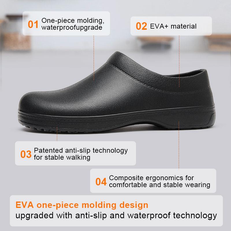 TEER Unisex work shoes，all-season daily wear，Solid color, non-slip，Waterproof and oil stain，EVAvamp Easy to maintain