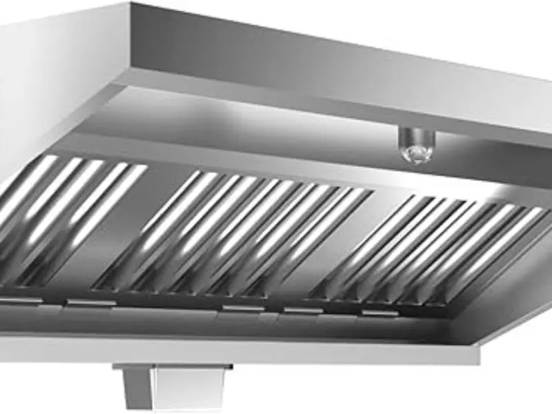 Commercial Stainless Steel Exhaust Hood 5FT With 3 Removable Filters Grease Cup Hood Light No Motor NSF Listed High Temp Rust Resistant For Restaurant Food Truck Concession Kitchen