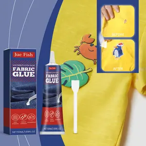 Jue-Fish Multi-purpose Fabric Glue, for mending clothes patterns, holes, leather and insoles, multi-functional textile adhesive