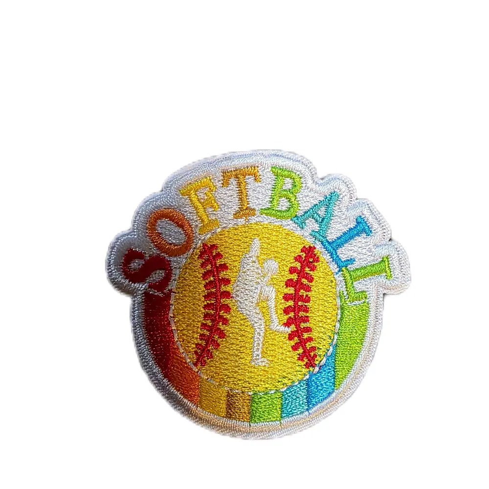 Softball Iron-On Applique Patch, Embroidery-Style Decorative Trim for Women & All Ages Sewing Supplies (1 Piece)
