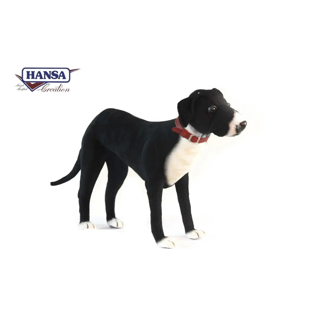 Hansa Black & White Large Great Dane Fabric Stuffed Animal Toy - 25.7 in, Soft Cuddly Gift, Stuffed Animal Gift for Pets