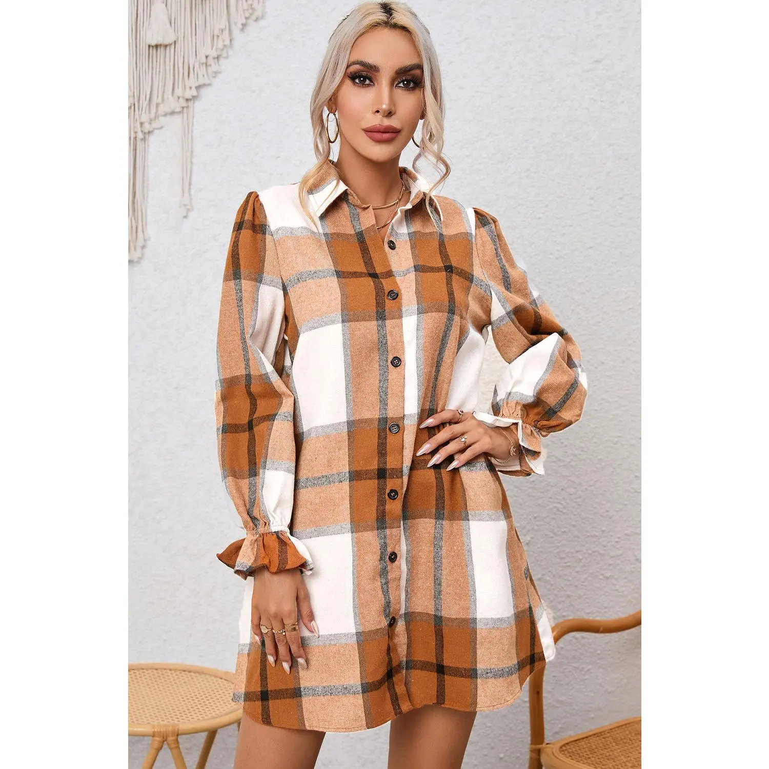 Pumpkin Plaid Dress