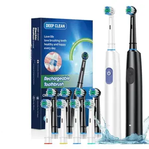 Electric Toothbrush Set with Replacement Brush Heads, Rotatable Toothbrush with 5 Modes, Oral Care Teeth Cleaning Toothbrush