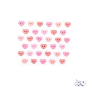 Micro Hearts Rose 2-Hole Buttons