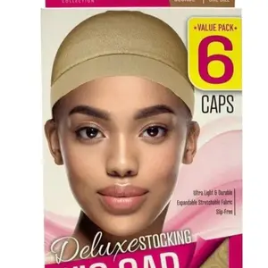 Ultra Light & Durable Deluxe Stocking Wig Cap 6ct