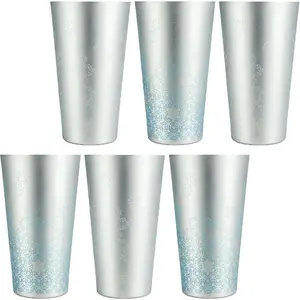 Aluminum Cups for Drinks, Silver Color Tumbler, Aluminum 30oz Cup, Set of 6
