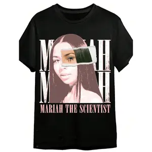 Women Men Mariah The Scientist Rapper Young Hip-Hop Tee Tshirt Classic Free Thugs Print Round Neck Short Sleeve T-Shirt Vintage Streetwear Graphic Oversized Cotton Tops&High Street Printed Fabric Menswear