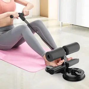 Ab Training Auxiliary Device with Resistance Band, Abdominal Core Training Sit Up Bar Foot Holder & Dual Suction Cups, Home Gym Exercise Fitness Equipment