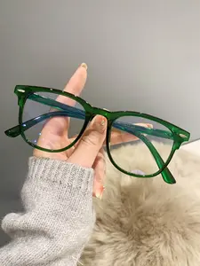 Women's Cute Green Frame Anti-blue Light Glasses, High Quality Eyeglasses, Trendy Cat Square Frame Stylish Square Frames Eyeglasses for Everyday Use, Fashion Accessories for Outdoor Activities, High Quality Eyewear