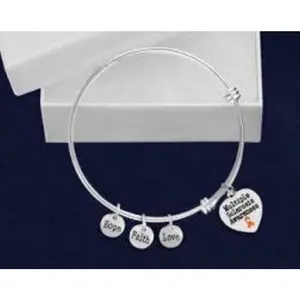 Multiple Sclerosis Heart Charm Bracelet