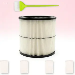 2 Pack Vacuum Cartridge Filter Replacement Compatible with Craftsman 6 8 12 16 Gallon Wet Dry Vacs, for Large Shop Vacs, Reusable High Efficiency Dust Filter, Part# 9-17884 17935 17937 17920