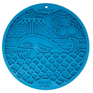 Whale Design eMat Enrichment Lick Mat With Suction Cups: Blue Whale E-Mat