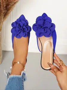 Women's Elegant Bowknot Design Flat Shoes, Fashionable Pointed Toe Slip on Shoes for Daily Wear, Lightweight Breathable Comfortable Shoes for Women & Girls, Rubber Footwear, Walking Shoes