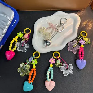 Cute Flower & Heart Design Phone Chain, Colorful Phone Lanyard, Fashion Phone Strap, Phone Charms for Women & Girls, Mobile Phone Decoration Accessories