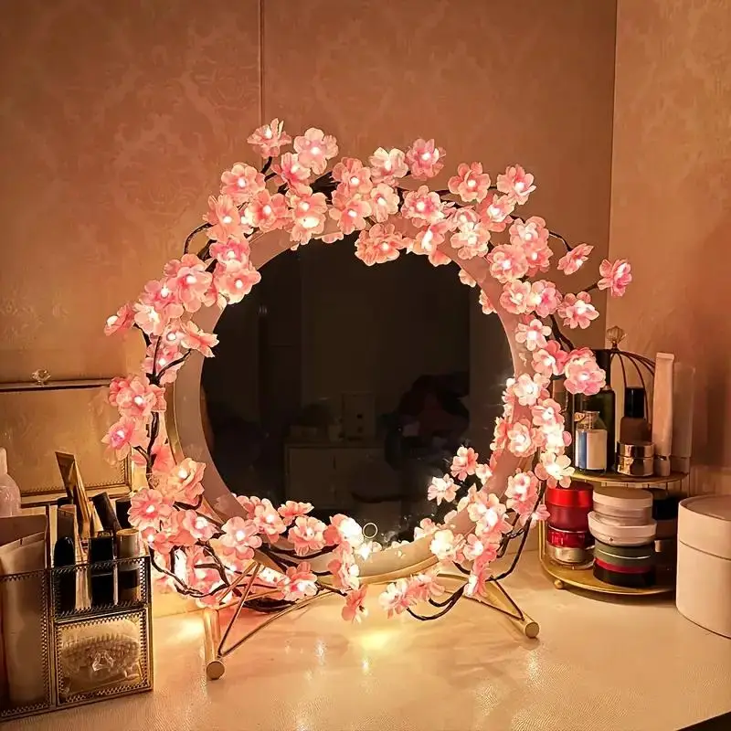 Cherry Blossom Shaped LED String Light, 1 Count Multipurpose Creative DIY 144 LED Cherry Blossom String Light, LED Lights for Bedroom Decor, Universal