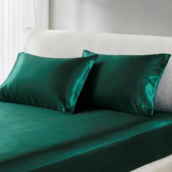 Madison Park 2-PC Standard Satin Pillowcases - Luxury, Wrinkle-Free, High-Luster, Wellness-Focused, Friction-Reducing for Sleep, Machine Washable