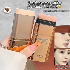 Dewy Foundation Stick, Waterproof Sweatproof, All-Day Wear, High Coverage for Dark Circles & Acne, Brush Easy to Blend, Lightweight for Natural Dewy Skin