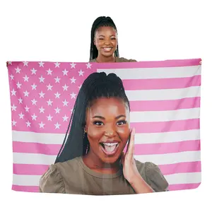 BARLEY ONE Click “Shop Chat”, Send Photos, Custom Pink America Flag Tapestry, Personalized Flags Design Your Image,  Funny Tapestry Poster, for Decorating, Clubs, Concerts, Bars, University Dormitories, Living Rooms, Bedrooms, Customized Gifts