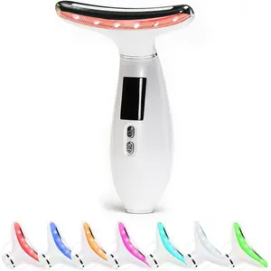 Facial Massager Device，3 Mode Multifunctional 7 Color Electric Face & Neck Beauty Massager Tool, Portable Face Sculpting Wand