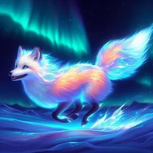 5D DIY Full Drill Round Diamond Painting - Diamond Art Painting Kit Aurora Fox Mosaic, Canvas - DIY Decoration, Home Wall Decor, Perfect for Halloween, Christmas, Independence Day, Birthday, and Anniversary Gifts