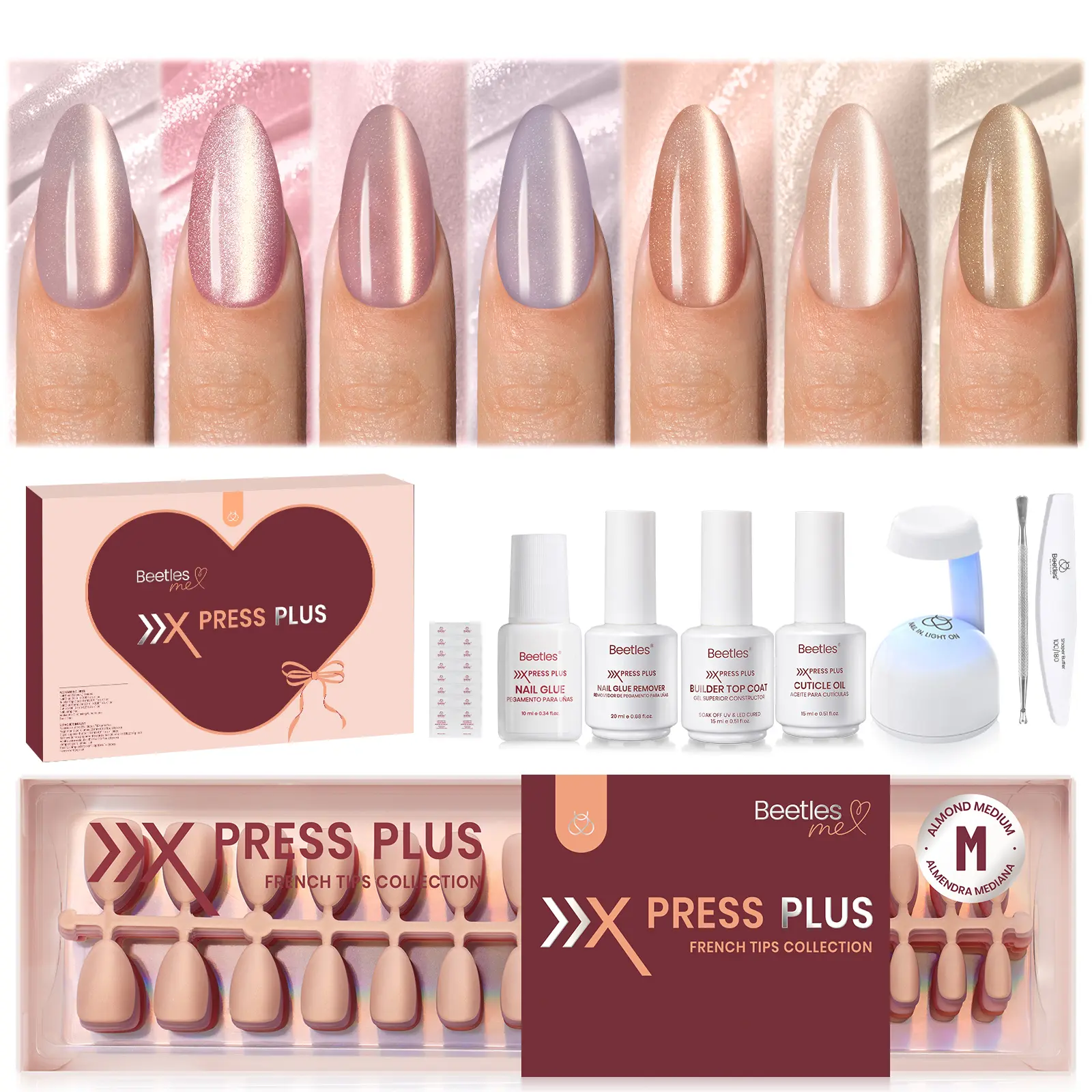 Medium Almond【Champagne Aurora】16Sizes 224Pcs【Kit】