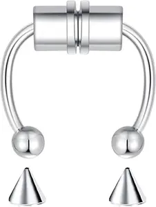 5-18 Pcs Nose Rings Hoops Fake Nose Ring Fake Septum Fake Lip Rings Fake Septum Piercing Fake Nose Piercing Fake Nose Hoop Double Hoop Nose Ring Fake Double Nose Ring Nose Cuffs Faux Nose Rings Clip On Cartilage Hoop Earring