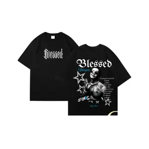 Blessd Siempre Blessed T-Shirt, Latin Trap Reggaeton Streetwear Graphic Tee, El Bendito Fans Unisex Cotton Shirt for Men Women, Urban Hip Hop Outfit Casual Concert Everyday Wear