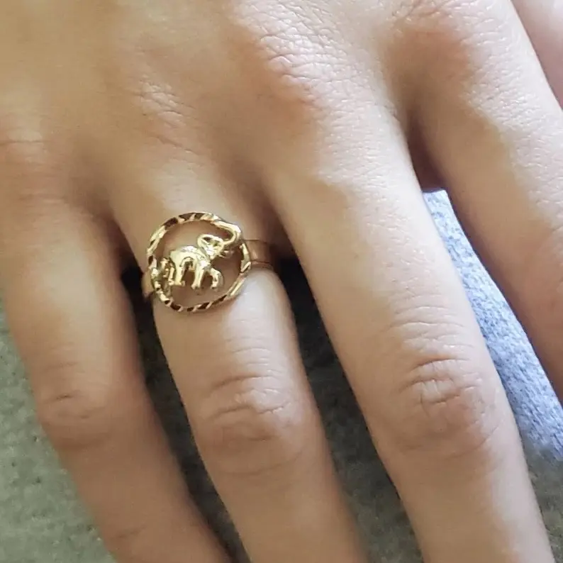 Gold Elephant Ring - 14k Layered & Bonded Gold, Perfect for Any Occasion