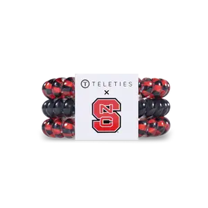 TELETIES - North Carolina State University Small Hair Ties - Strong Grip - No Rip - Reduces Headaches