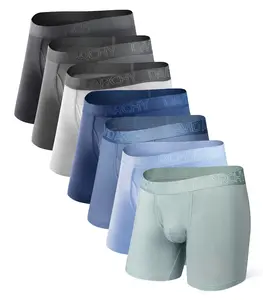 David Archy Mens Bamboo Rayon Cooling Boxer Briefs 4/6/7 Pack Breathable Soft Moisture Wicking with Vertical Fly Inseam 5.5 Comfortable Everyday Wear Fabric Menswear BlackFriday Christmas gifts Slim Fit Casual