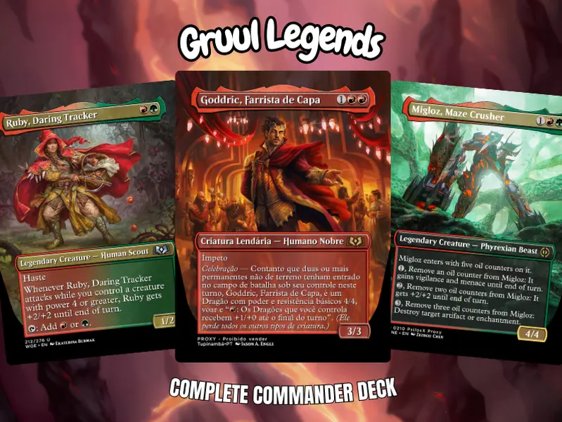 Gruul Legends | 100-Card Commander EDH Proxy Deck + Tokens
