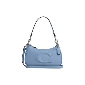 COACH Teri 24 Leather Top-Zip Handbag for Women in Blue