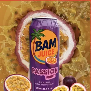 BAM Juice Passion Fruit Beverage with Pineapple Mango & Cherry 500ml Can Pinya Mangga Flavor Fruity Sweet