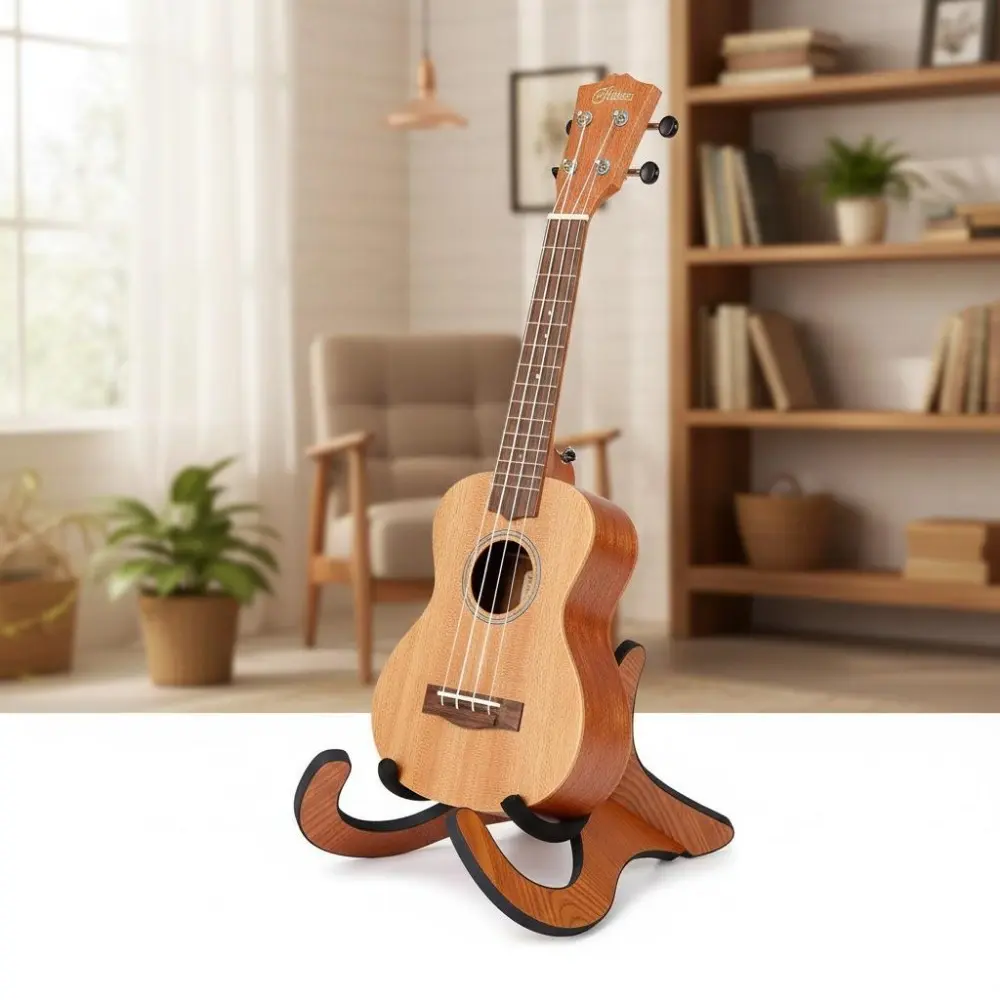 Foldable Portable Ukulele Stand Guitar & Ukulele Holder Anti-Tip Reinforced Scratch-Proof Design for Stage Home Dorm Storage Multi-Scenario Compact Folding Instrument Stand