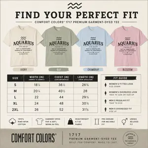 Aquarius Zodiac Shirt, Comfort Colors 1717 Tee, Aquarius Personality Nutrition Facts Graphic T-Shirt, Astrology Gift for Women Men, Vintage Horoscope Shirt, January February Birthday Gift, Unisex...