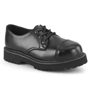 Demonia Men's Riot-03 Black Leather Shoes